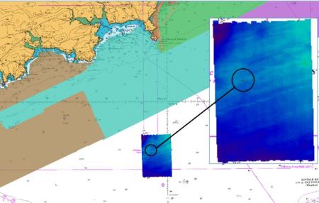The Lusitania lies south of the Old Head of Kinsale, beyond the highlighted coastal extent of seabed previously mapped by INFOMAR.